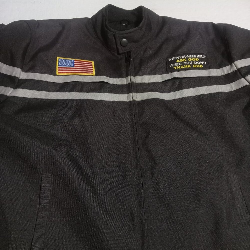 House of Leather Women's Nylon Harley Patch Motorcycle Jacket Size M